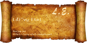 Lévy Etel névjegykártya